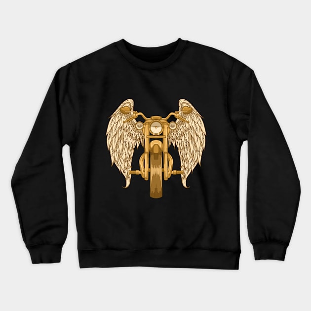 motorcycle with angel wings Crewneck Sweatshirt by Markus Schnabel